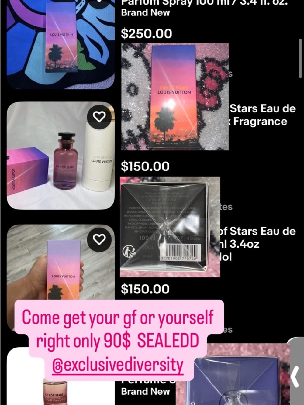 Louis Vuitton City of Stars Pink Purple Gradient Bottle